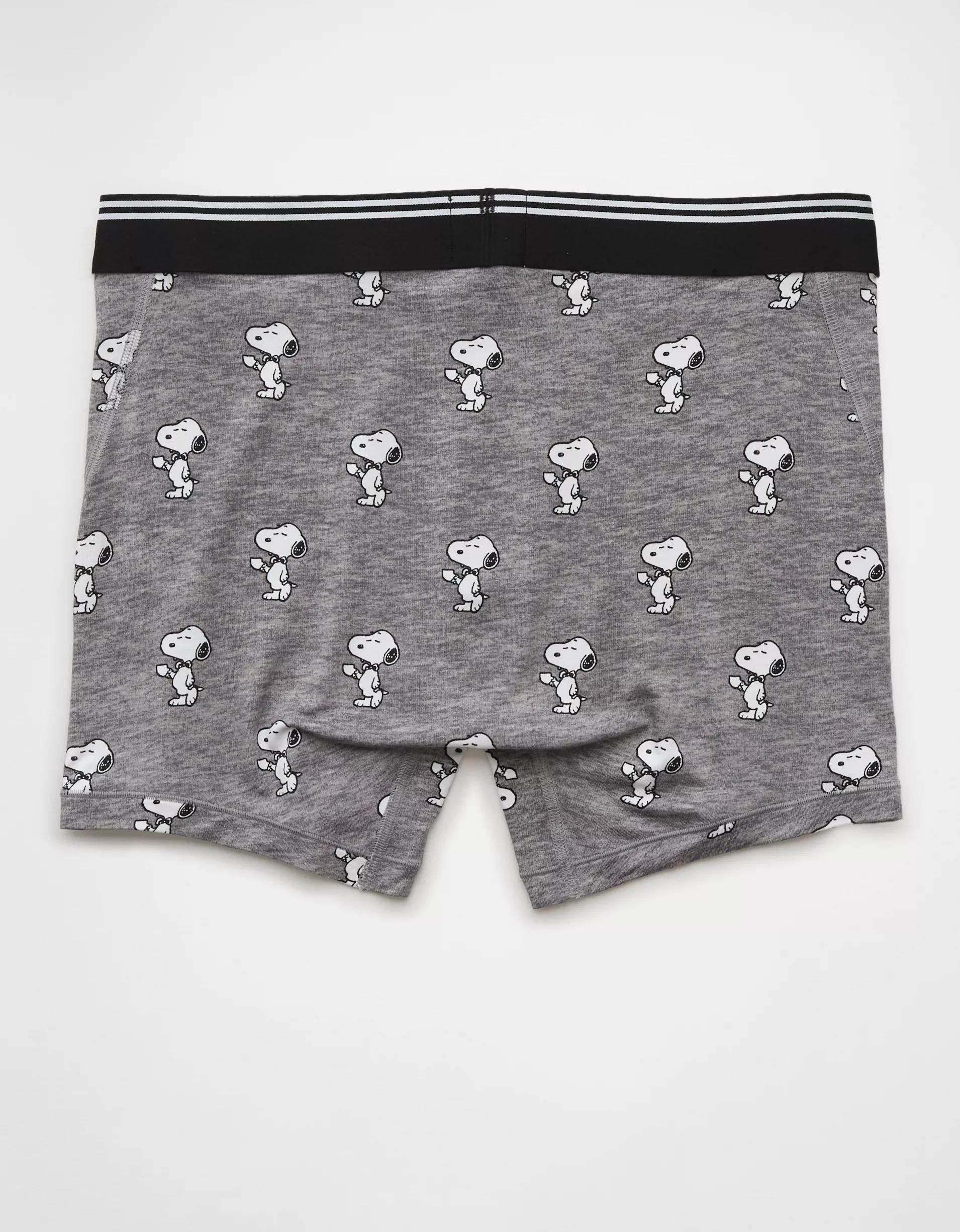 AEO Men's Snoopy Coffee 4.5" Ultra Soft Boxer Brief Product Image