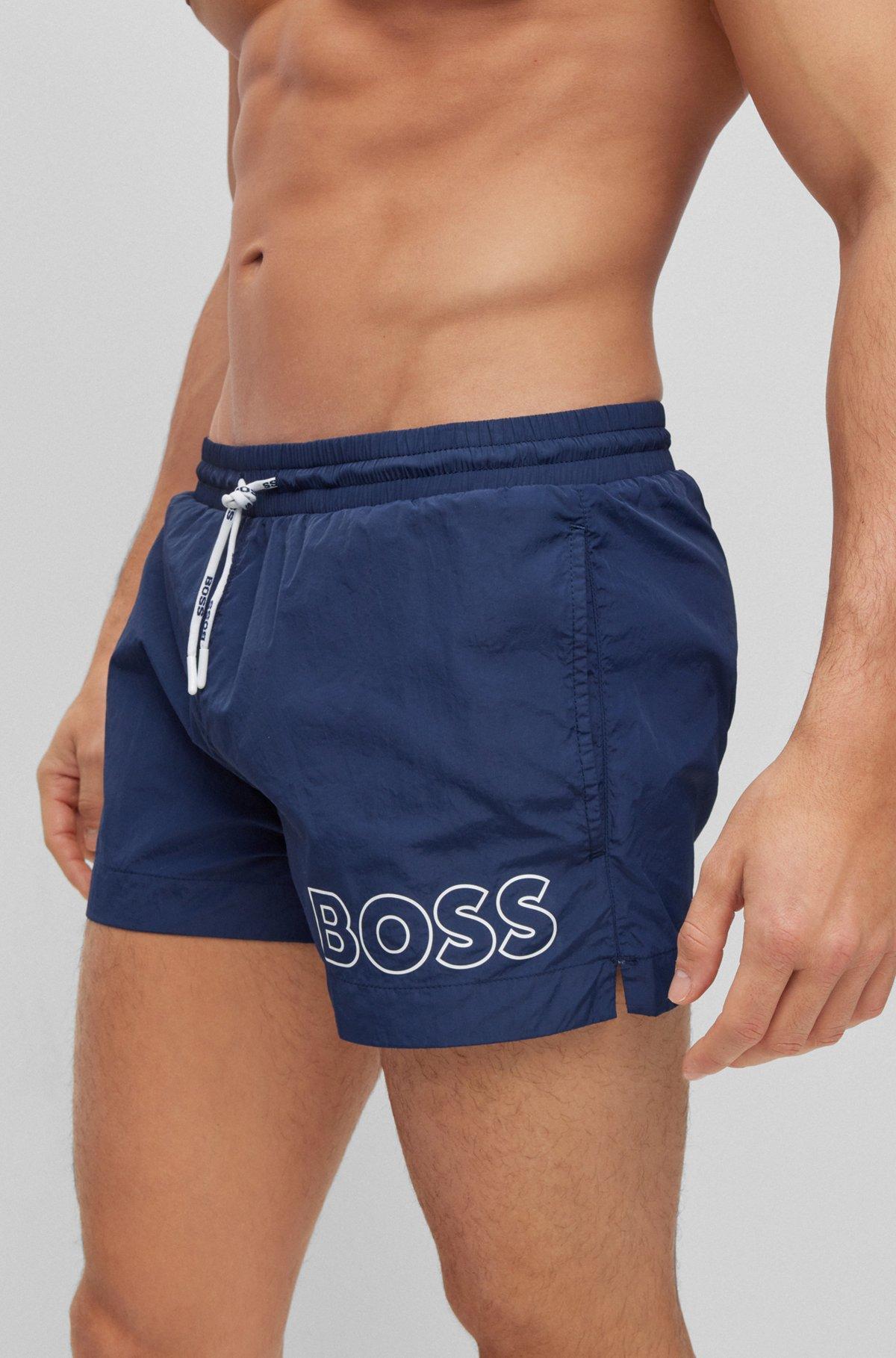 Quick-drying swim shorts with outline logo Product Image