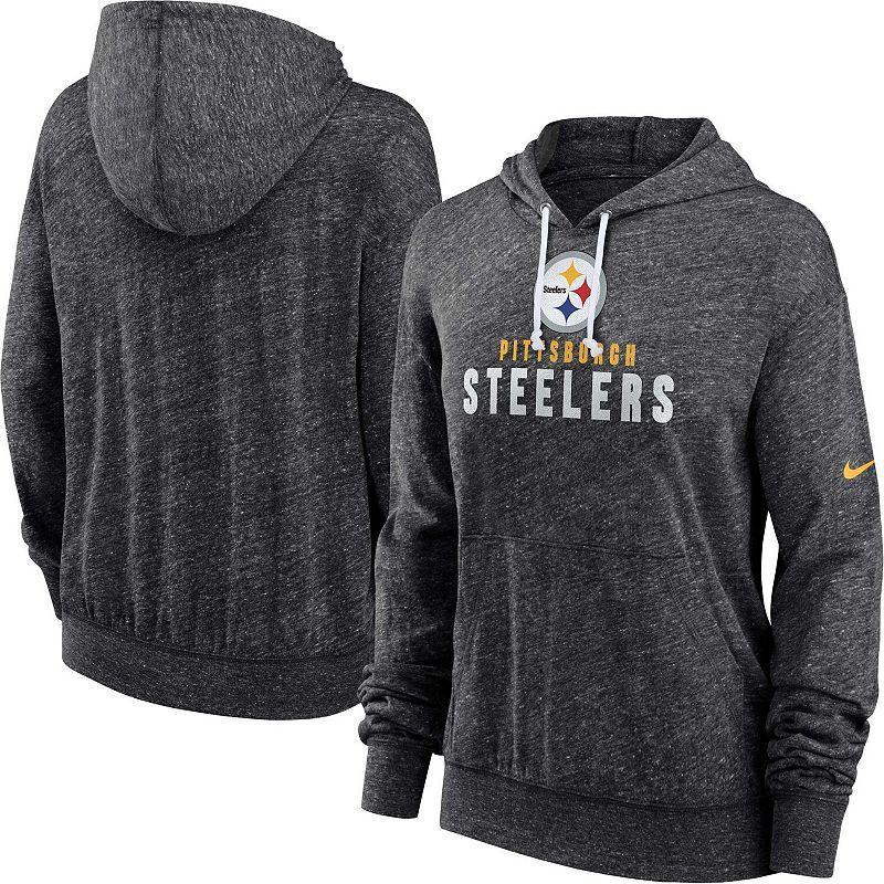 Womens Nike Black Pittsburgh Steelers Gym Vintage-Like Lightweight Hooded Top Product Image