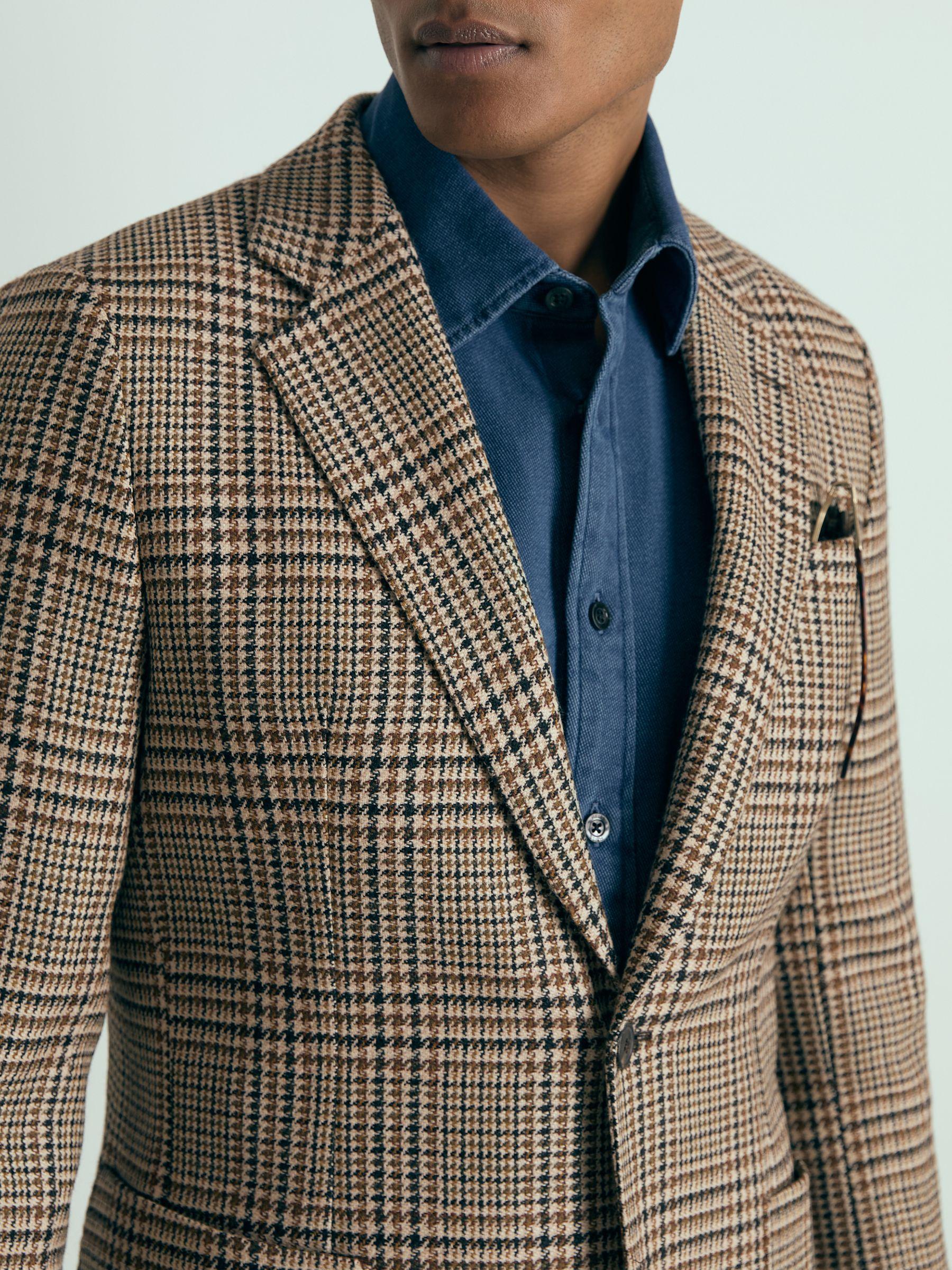 Atelier Single-Breasted Blazer in Wool Prince of Wales-Check in Brown Product Image