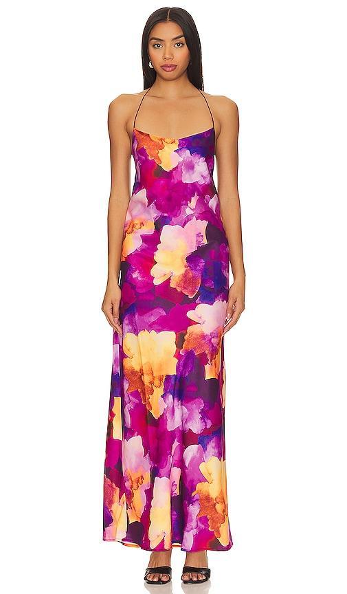 Silky Watercolor Maxi Dress Product Image