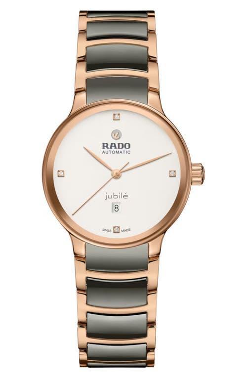 RADO Womens Centrix Automatic Diamonds Two Tone Stainless Steel Bracelet Watch Product Image