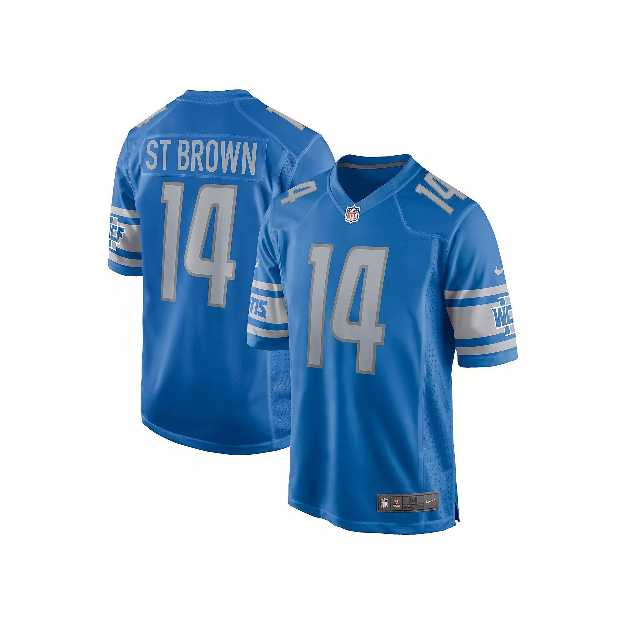 Men's Nike Amon-Ra St. Brown Blue Detroit Lions Game Player Jersey, Size: 3XL Product Image
