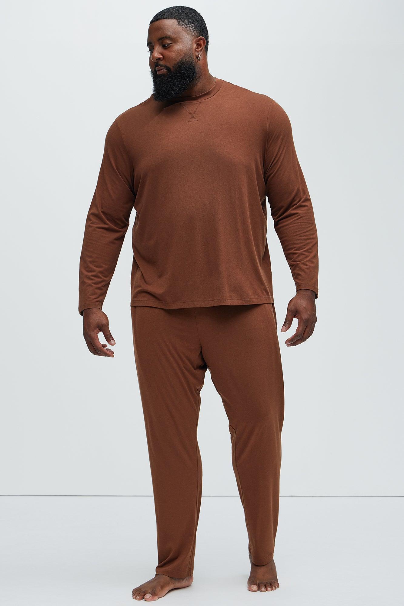 Essential Modal Lounge Long Sleeve Tee - Brown Product Image