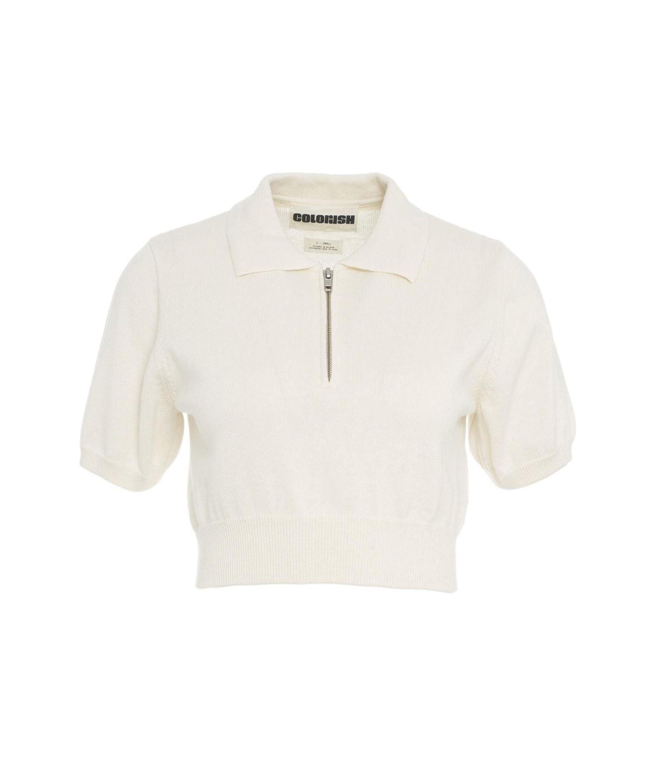 Cropped knit T-shirt Product Image