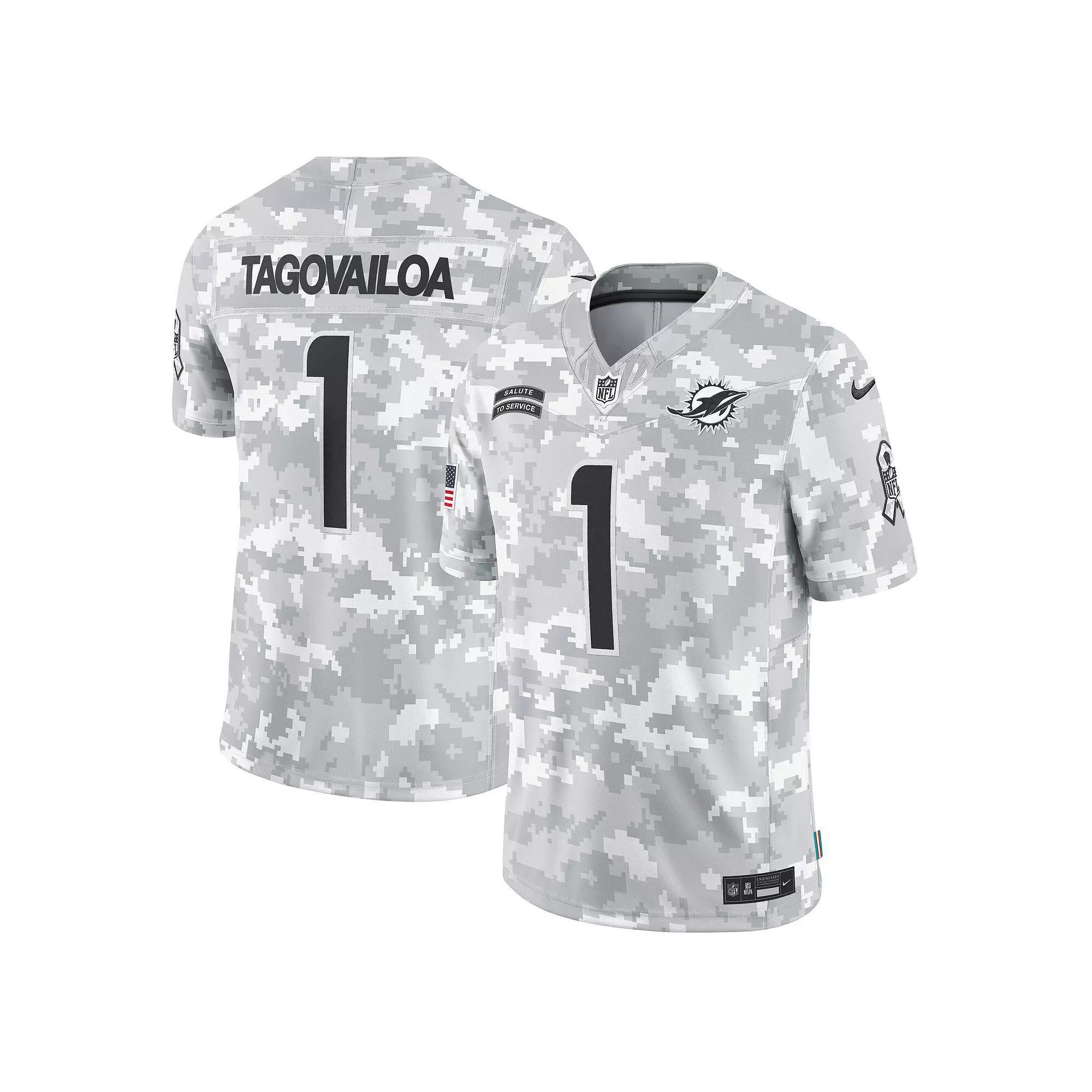 Men's Nike Tua Tagovailoa Arctic Camo Miami Dolphins 2024 Salute to Service Limited Jersey,  Product Image