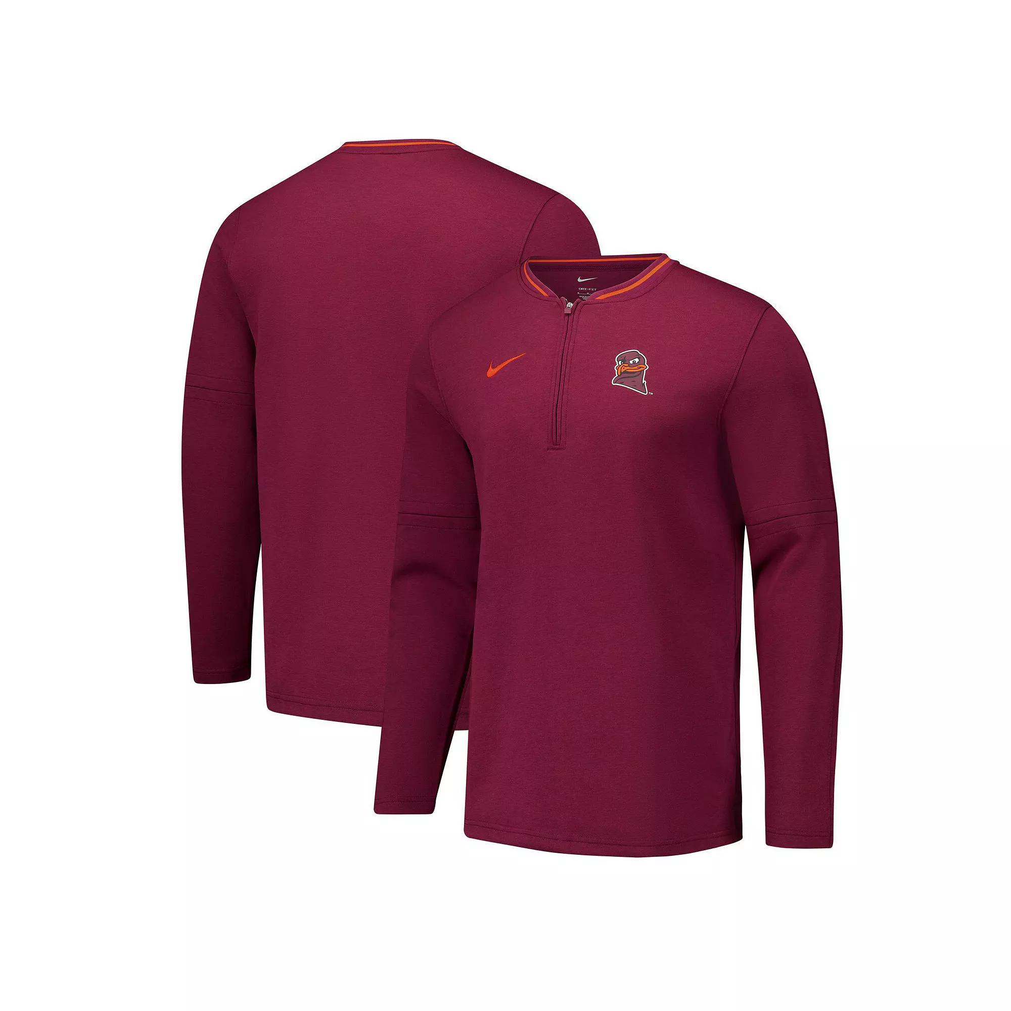 Men's Nike Maroon Virginia Tech Hokies Coaches Quarter-Zip Jacket,  Product Image