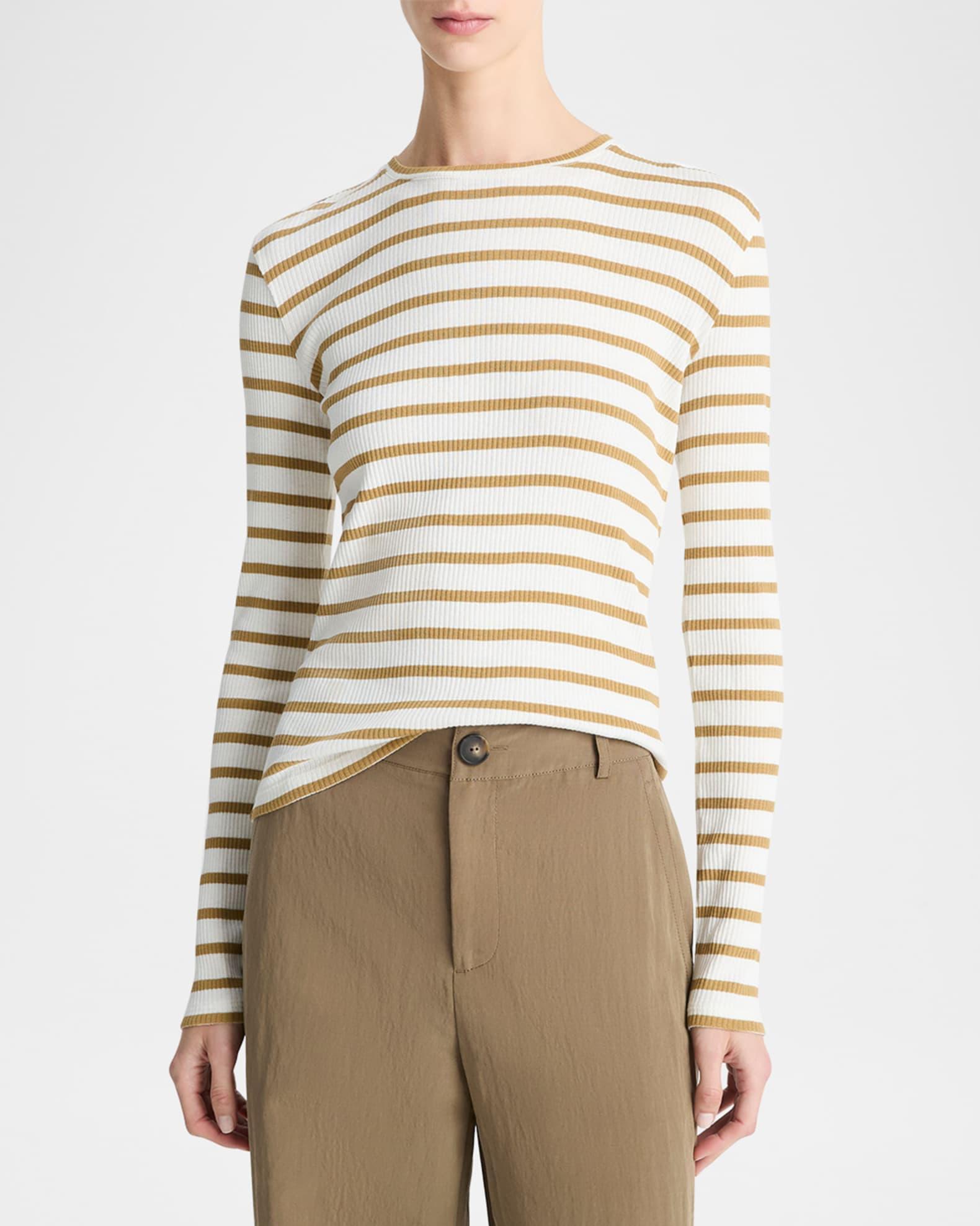 Stripe Ribbed Crewneck Top  Product Image