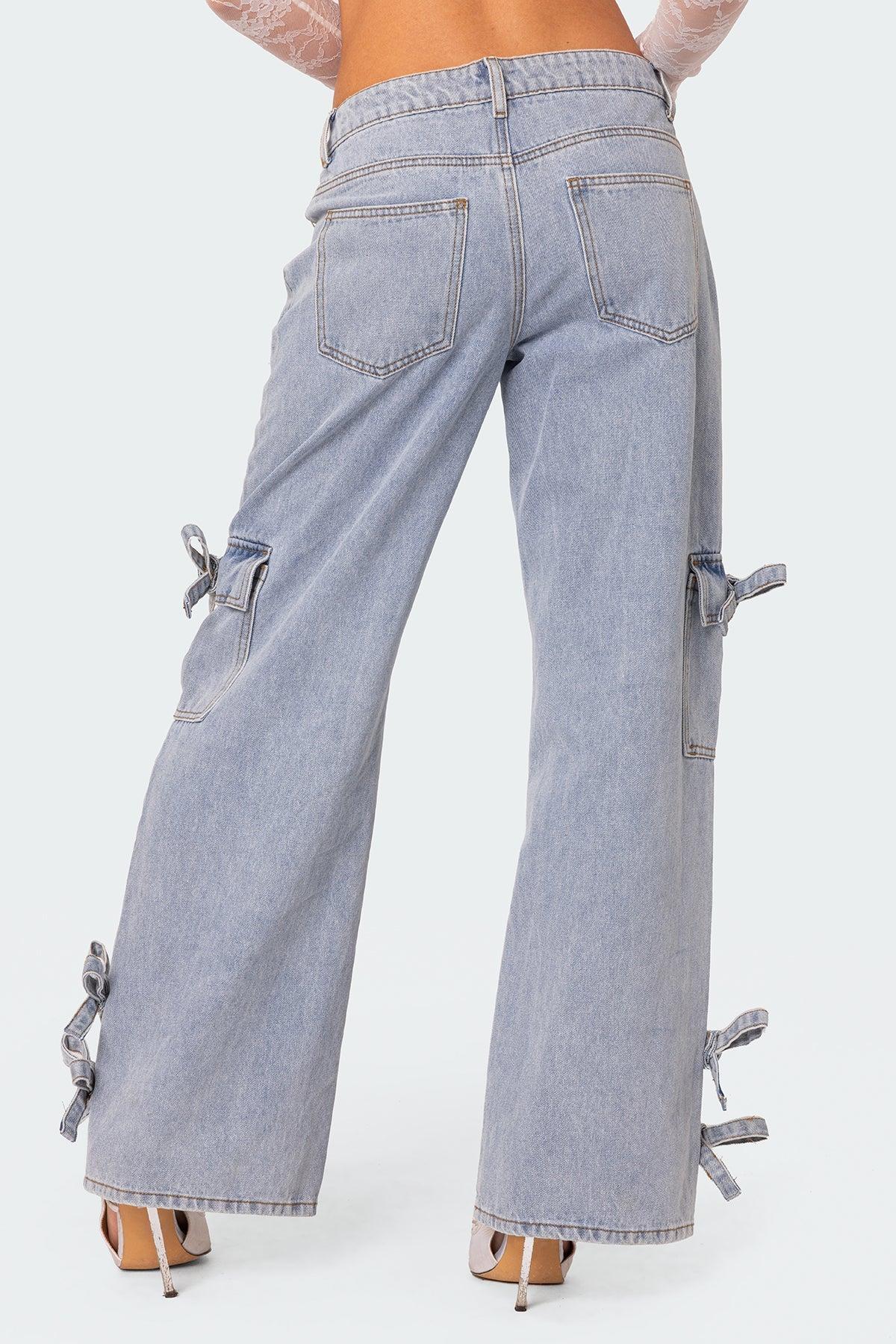 Bows 4 Days Low Rise Baggy Jeans Product Image