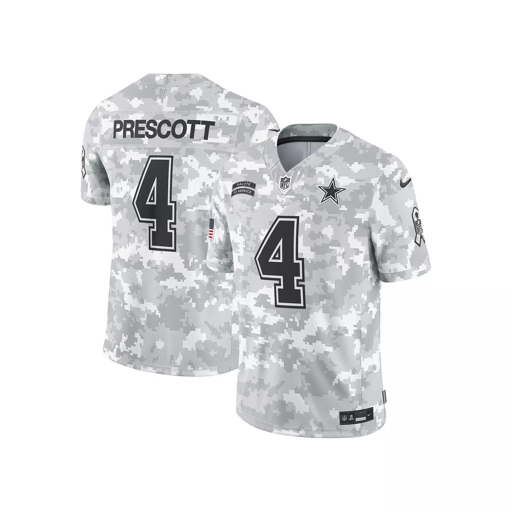 Men's Nike Dak Prescott Arctic Camo Dallas Cowboys 2024 Salute to Service Limited Jersey, Size: Medium, Team Product Image