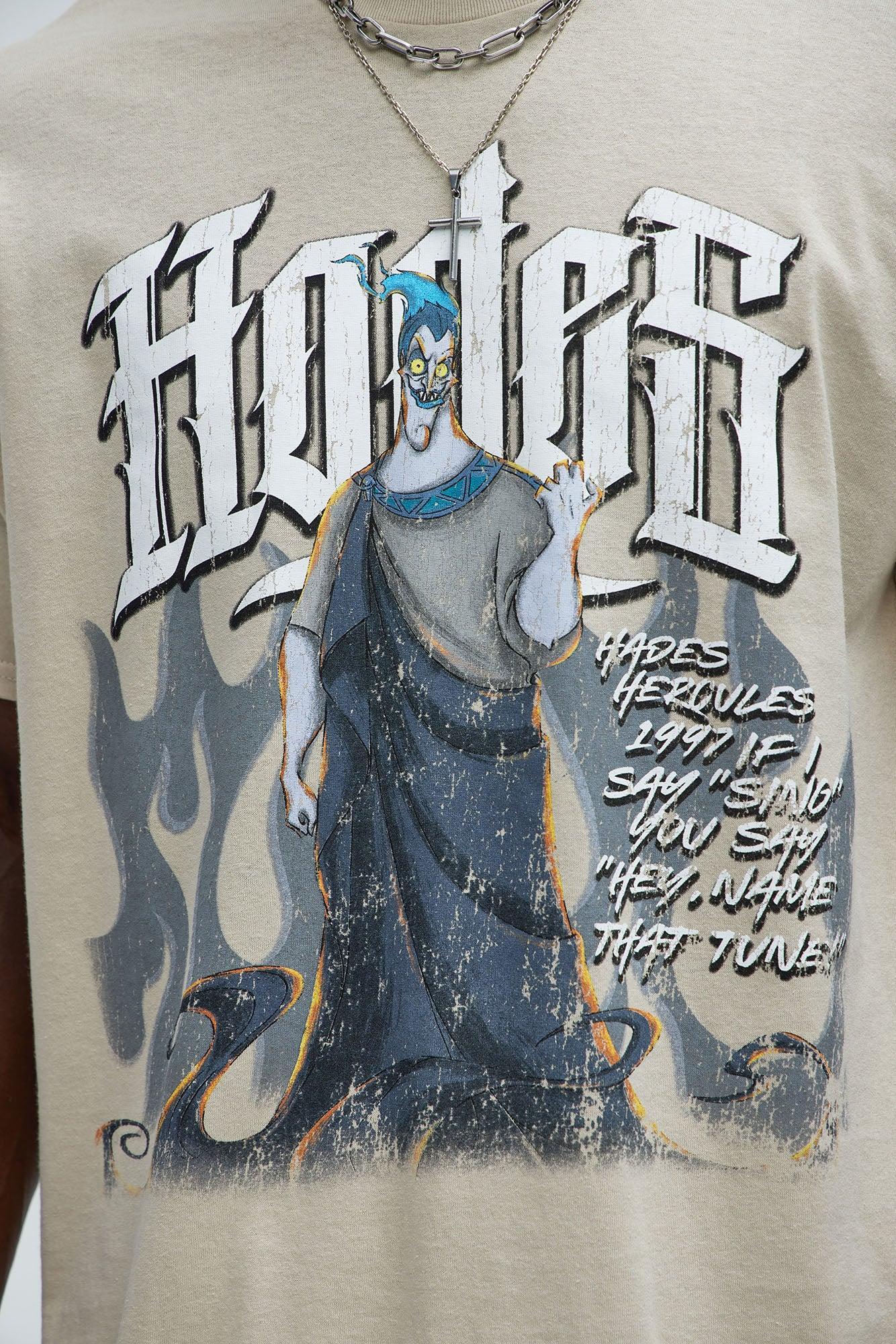 Disney Hades If I Say Sing Oversized Short Sleeve Tee - Sand Product Image