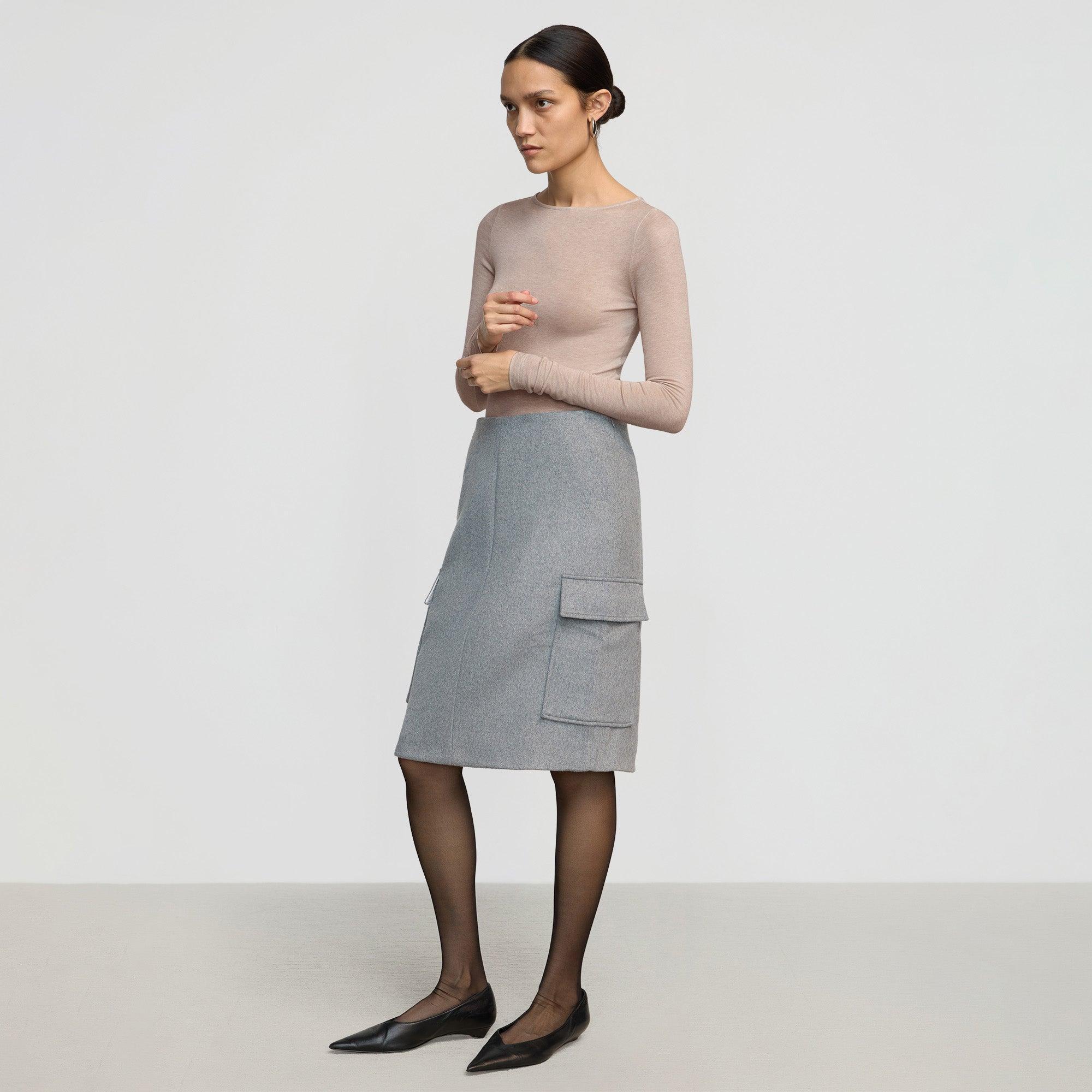 Felicia Wool Utility Midi Skirt Product Image