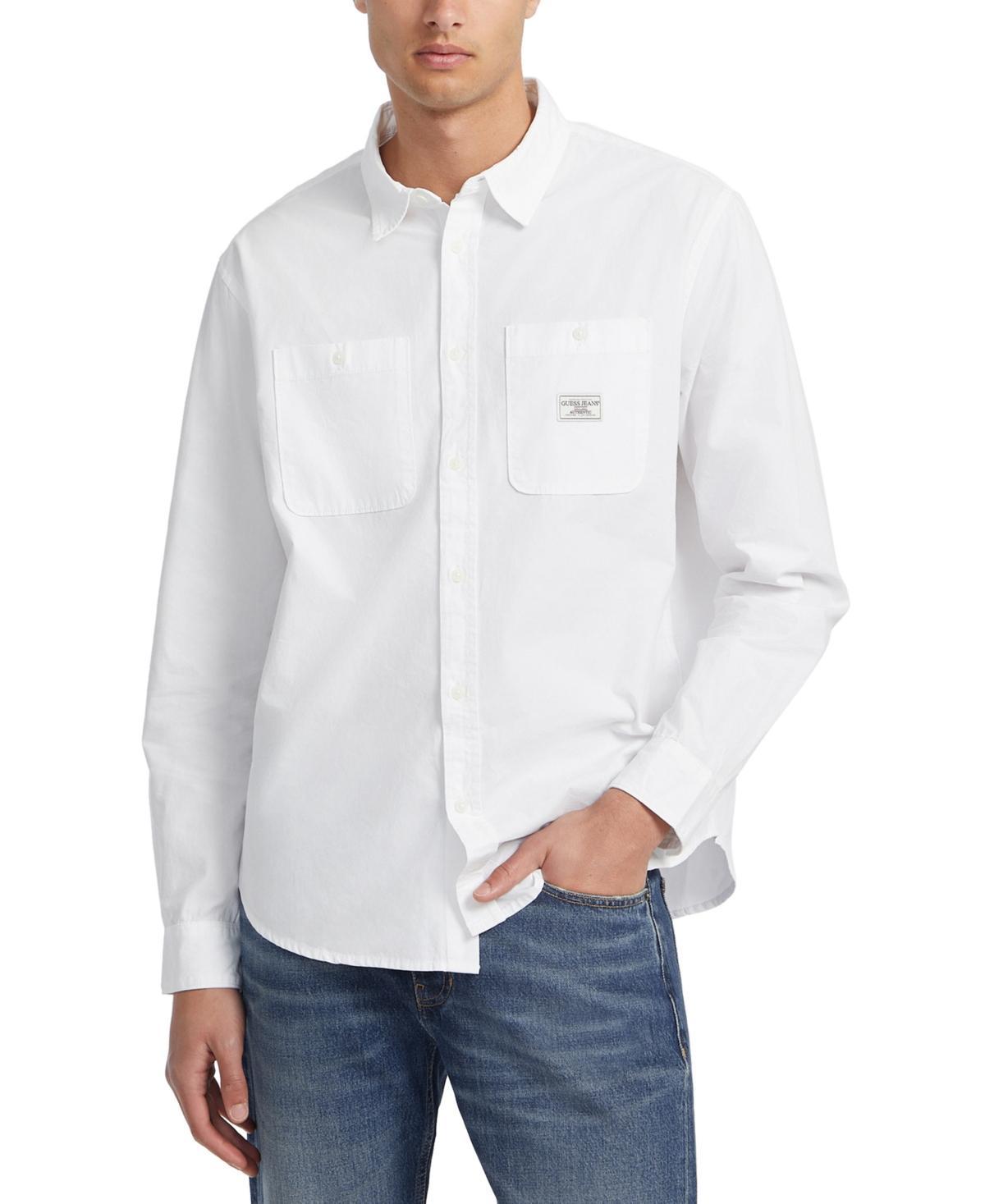 Guess Jeans Mens Regular-Fit Solid Button-Down Shirt Product Image