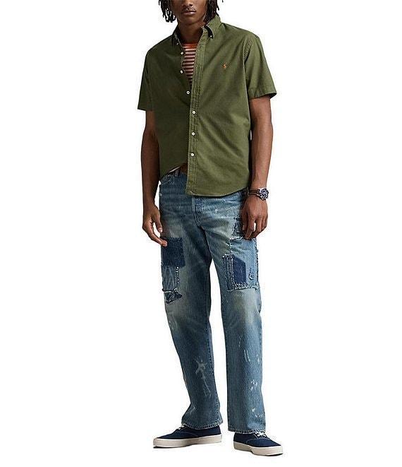 Polo Ralph Lauren Solid Garment-Dye Oxford Short Sleeve Woven Shirt Product Image