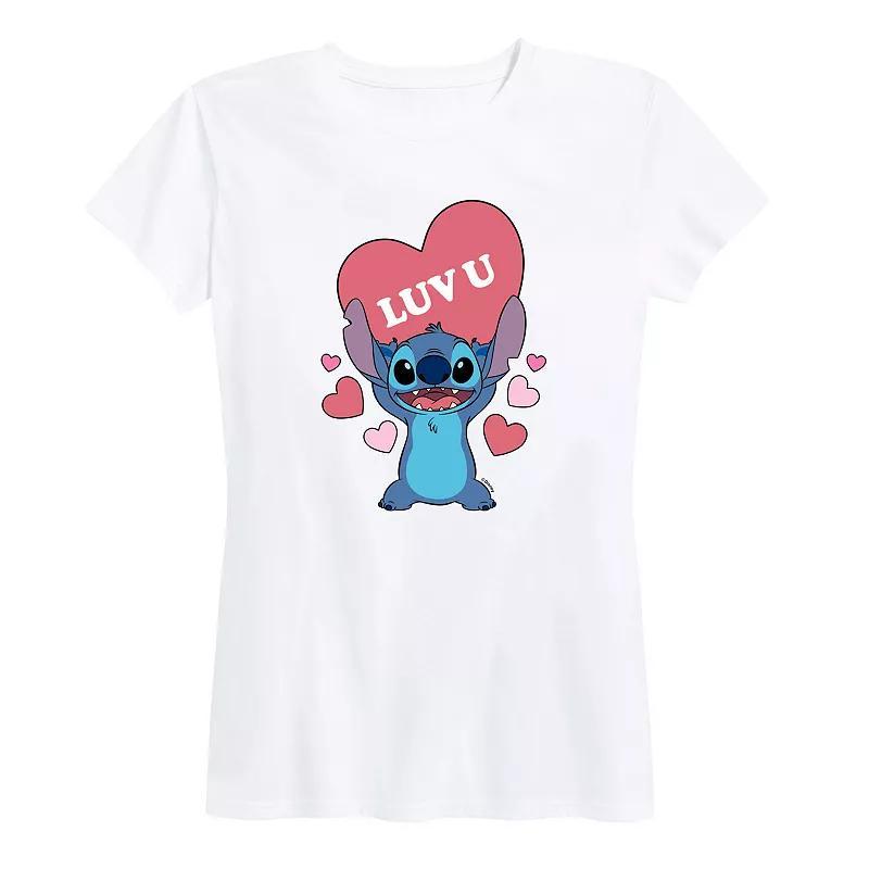 Disney's Lilo & Stitch Women's Luv U Heart Graphic Tee,  Product Image