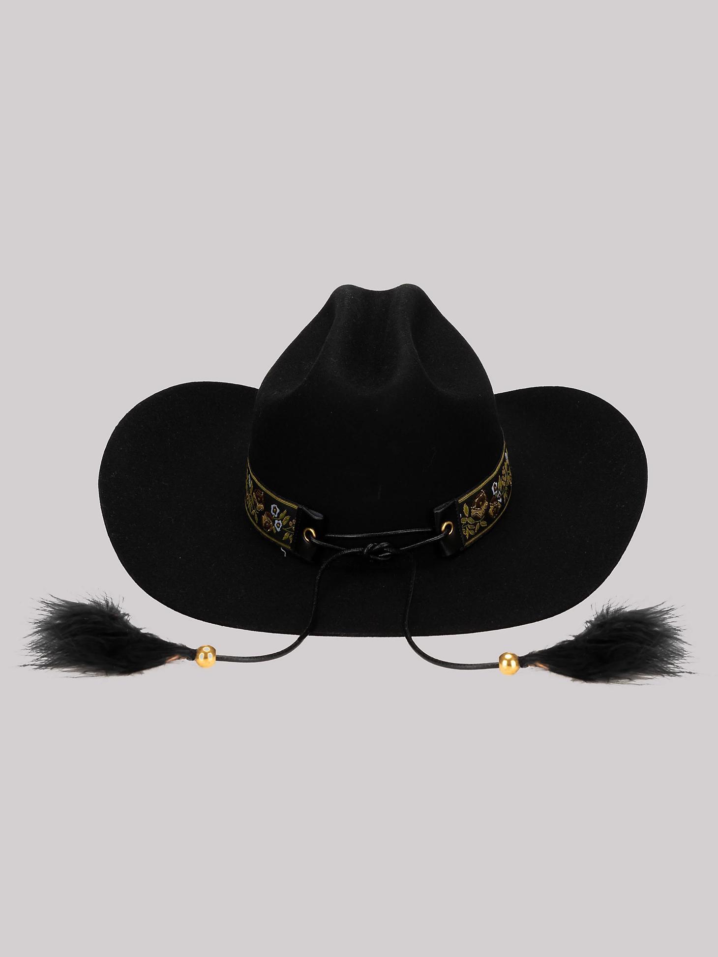 Women's Embroidered Band with Tassels Cowboy Hat | Women's ACCESSORIES | Wrangler® Product Image