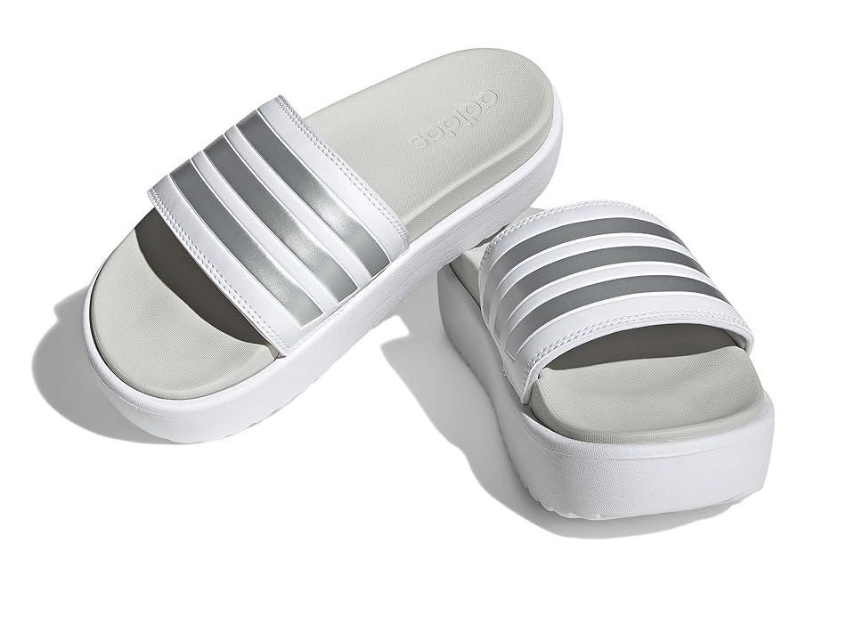 adidas Adilette Platform Slides Zero Metallic/Grey) Women's Sandals Product Image