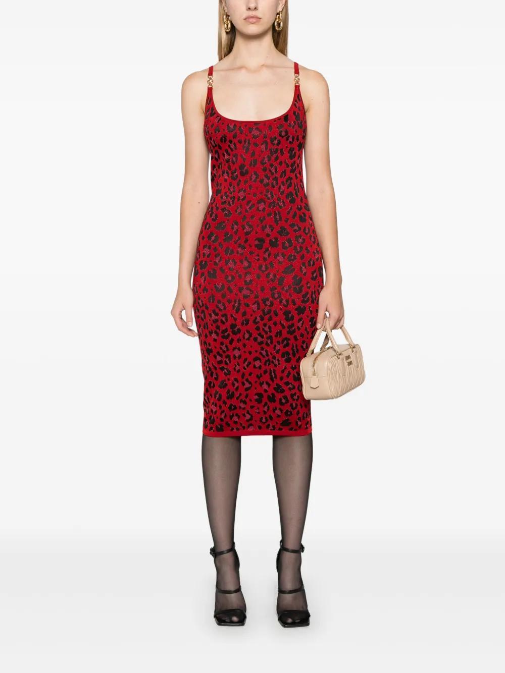 leopard-jacquard lurex midi dress Product Image