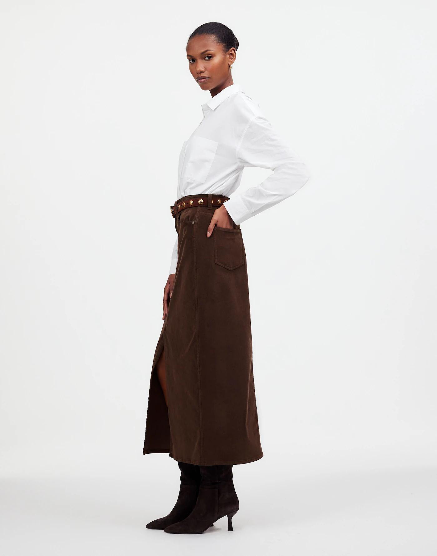 Corduroy Midi Skirt Product Image
