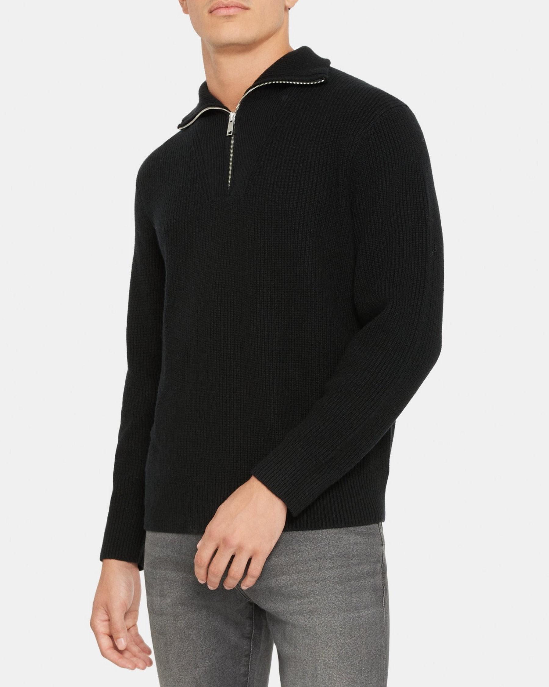 Quarter-Zip Mock Neck Sweater in Wool-Cashmere Product Image