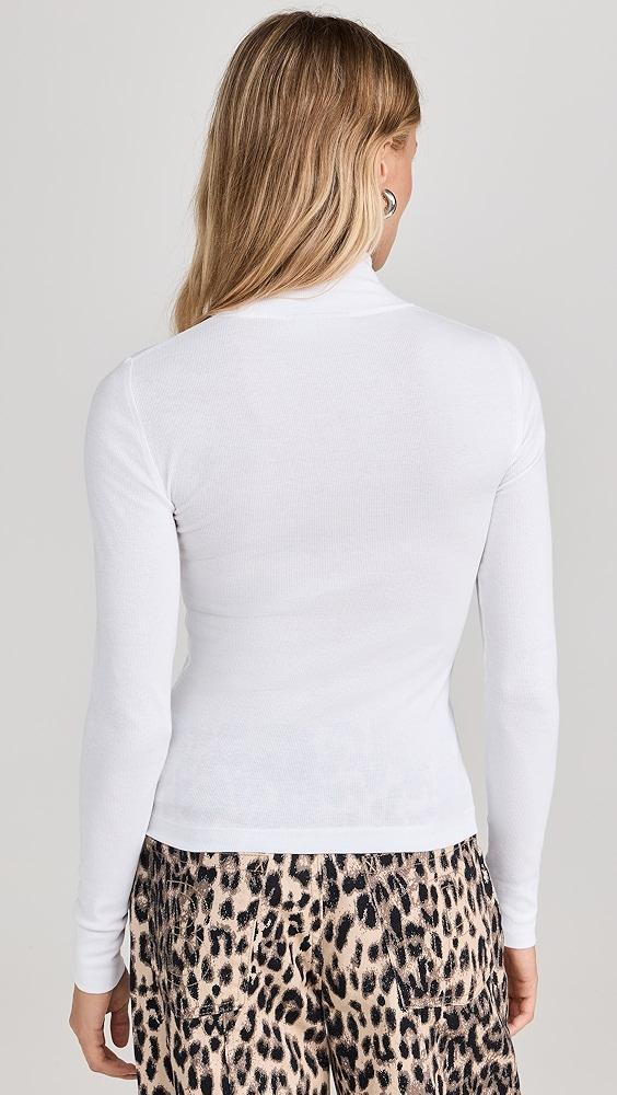 GANNI Soft Cotton Rib Long Sleeve T-Shirt | Shopbop Product Image