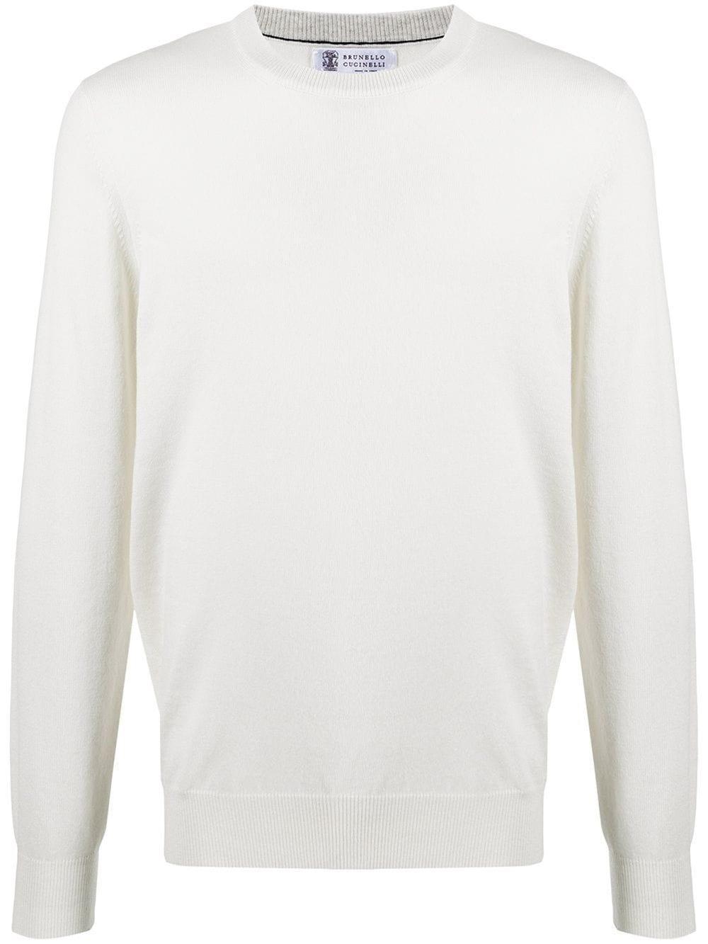 BRUNELLO CUCINELLI Crew Neck Sweater In White Product Image