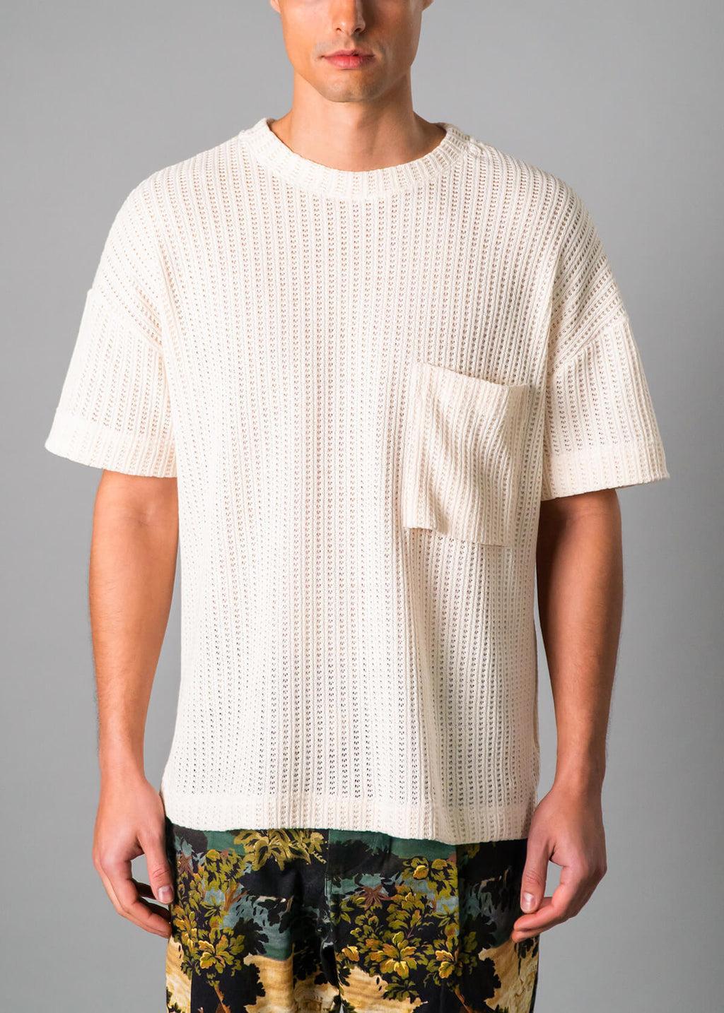 Cream Open Weave Tee Product Image