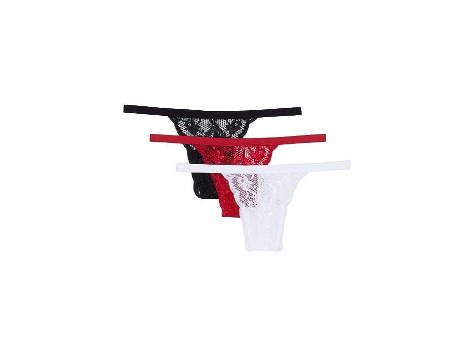 Cosabella Never Say Never Thong 3 Pack Black/Sette/White One Size Product Image