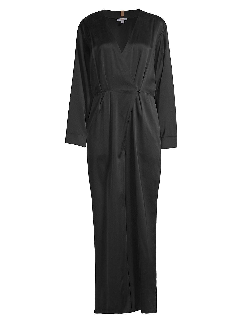 Womens Washable Silk Long-Sleeve Jumpsuit Product Image