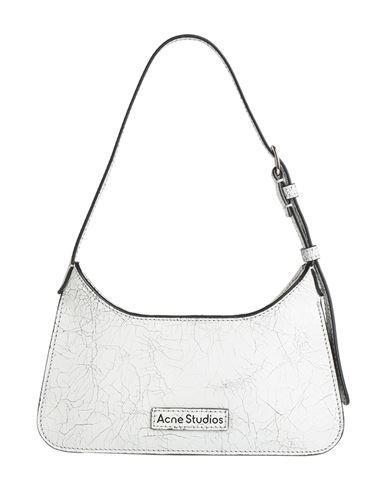 ACNE STUDIOS Platt Micro Leather Shoulder Bag In Silver Product Image