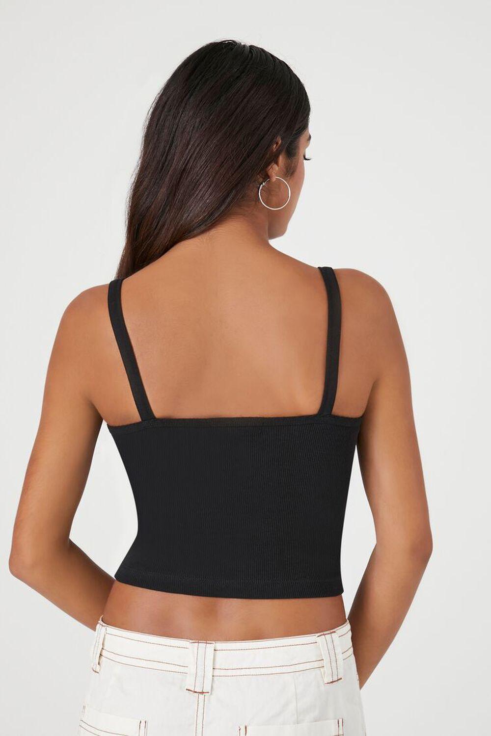 Ribbed Half-Button Cropped Cami | Forever 21 Product Image