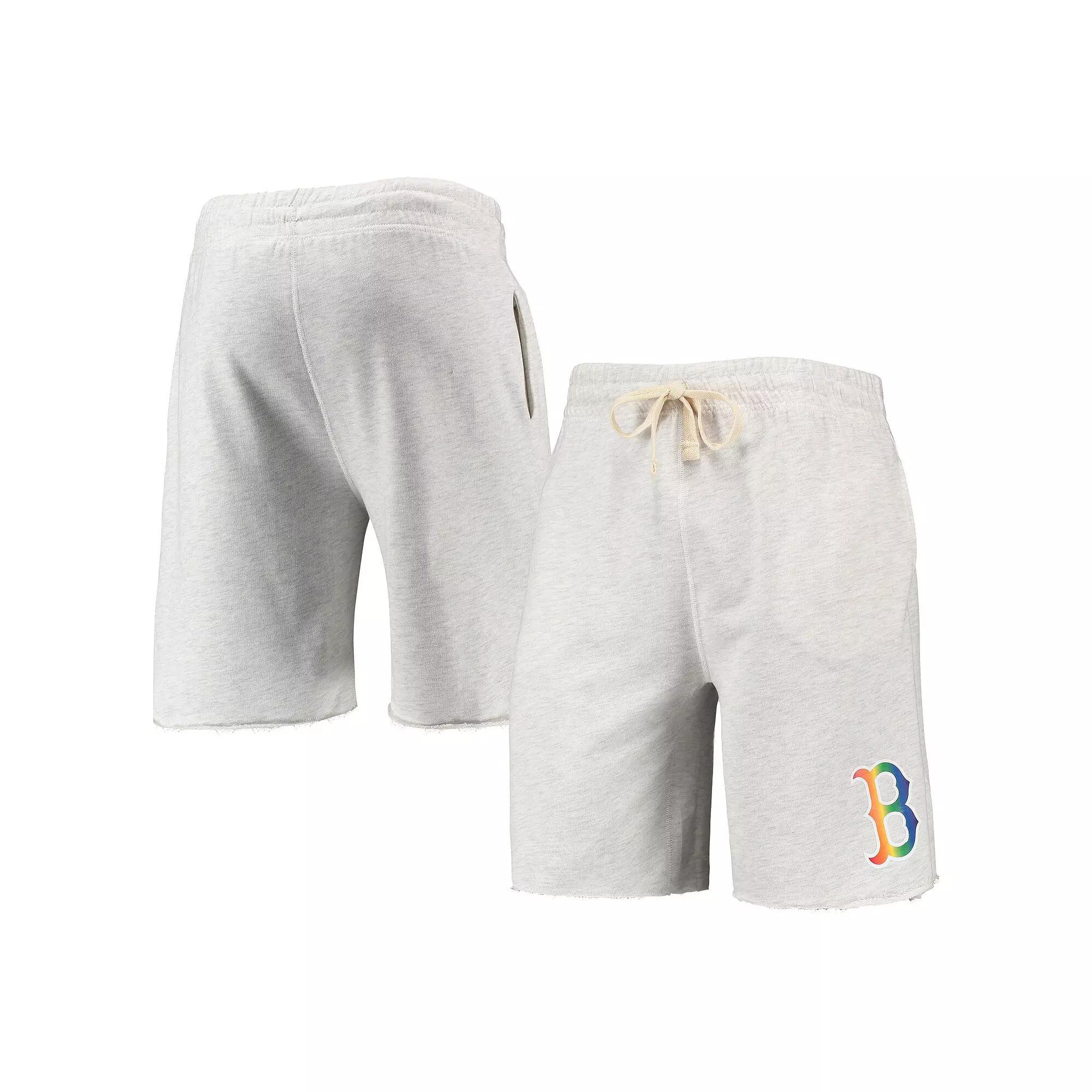Men's Concepts Sport Oatmeal Boston Red Sox Mainstream Logo Terry Tri-Blend Shorts,  Product Image