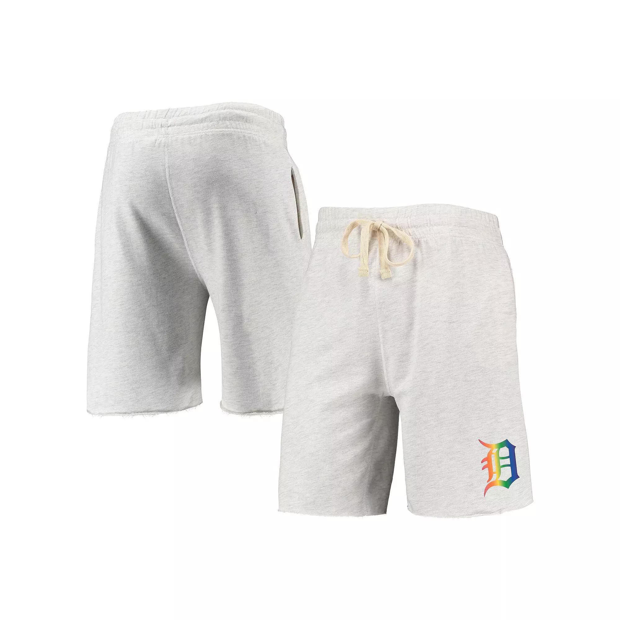 Men's Concepts Sport Oatmeal Detroit Tigers Mainstream Logo Terry Tri-Blend Shorts,  Product Image