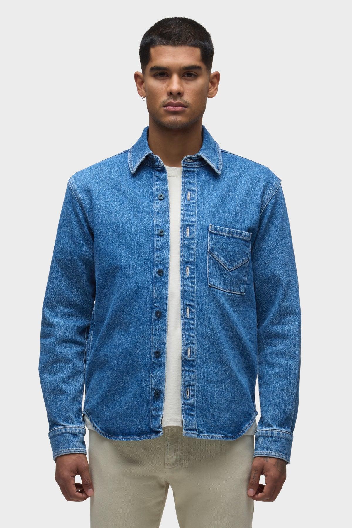 Long Sleeve Denim Shirt Male Product Image