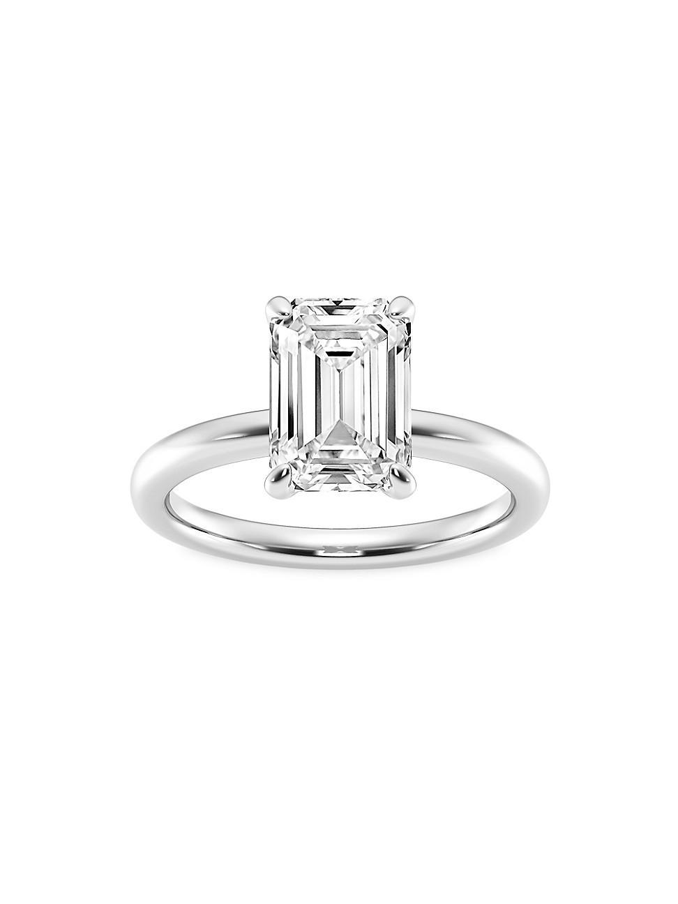 Womens Platinum & Emerald-Cut Lab-Grown Diamond Solitaire Ring/0.50-5.00 TCW Product Image