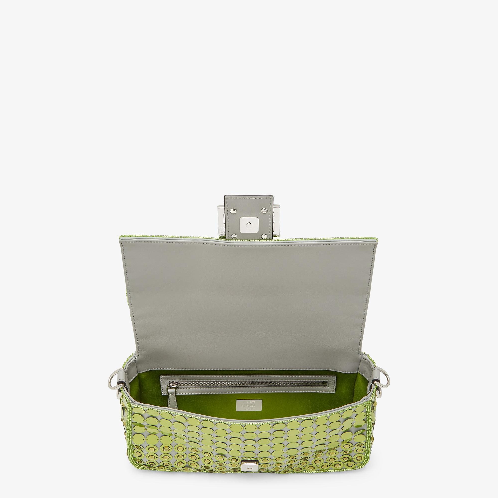 BaguetteBag embroidered with green sequins and rhinestones Product Image