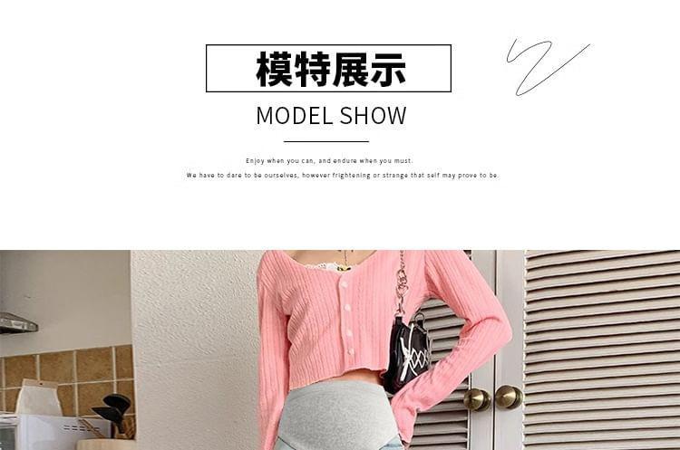 Maternity High Waist Washed Straight Leg Jeans Product Image