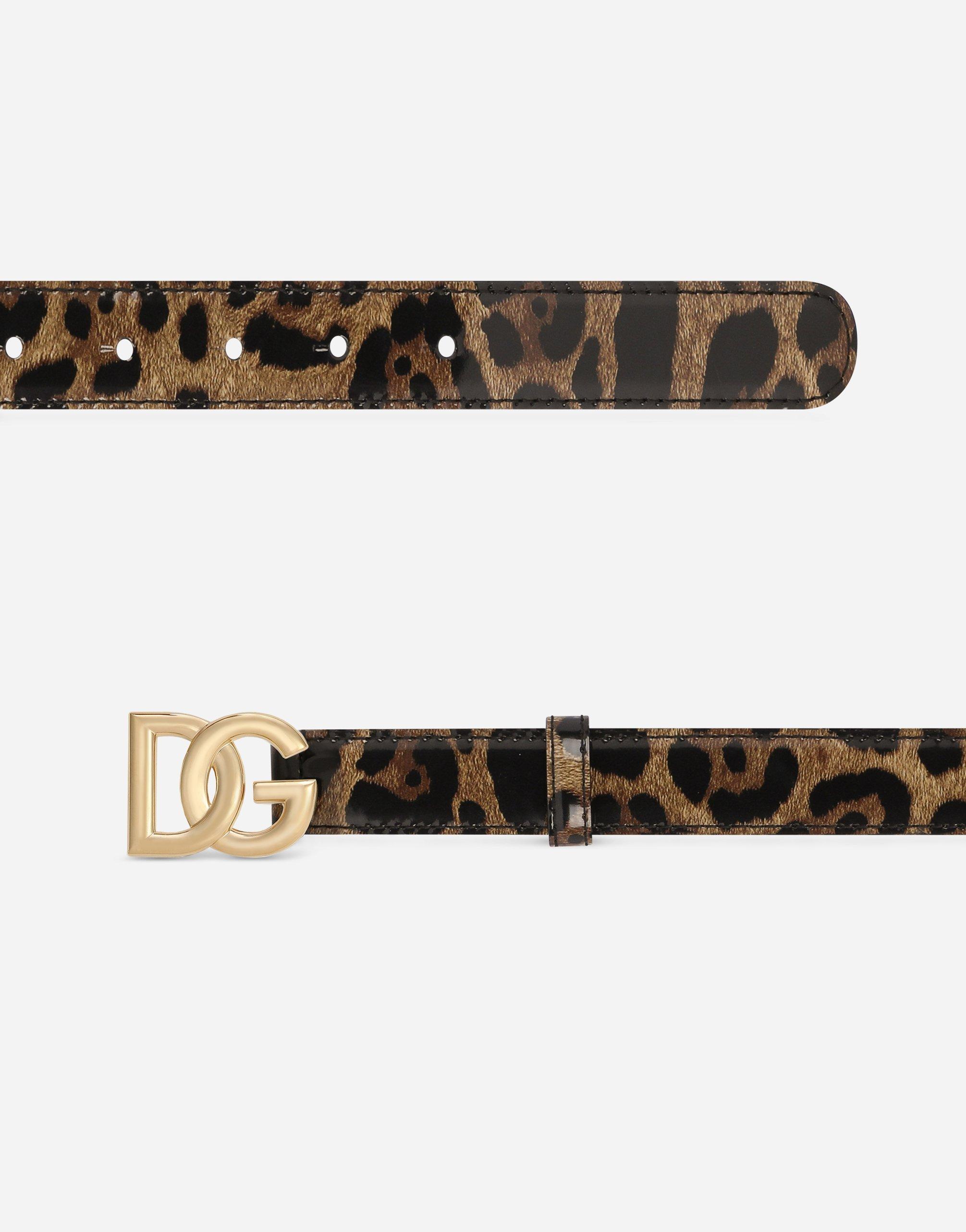 DOLCE & GABBANA Kim Dolce&gabbana Dg-logo Leopard-print Belt In Multicolor Product Image