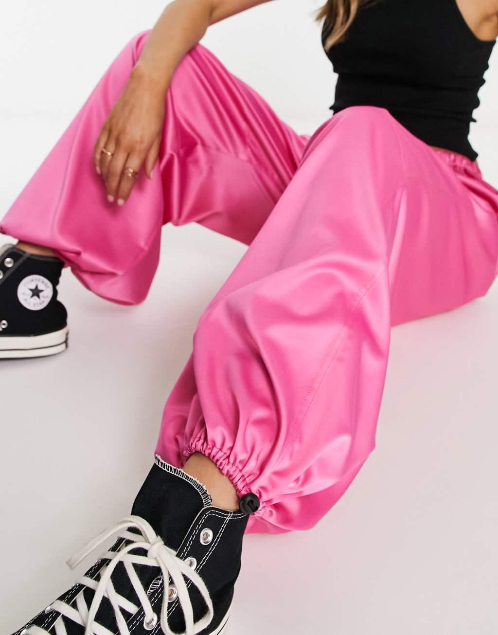 ASOS DESIGN satin parachute pants Product Image