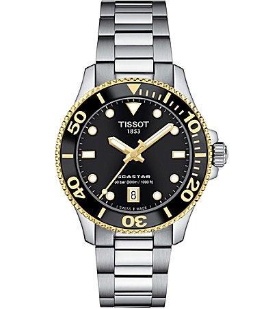 Tissot Unisex Seastar 1000 Quartz Analog Stainless Steel Silver Bracelet Watch Product Image