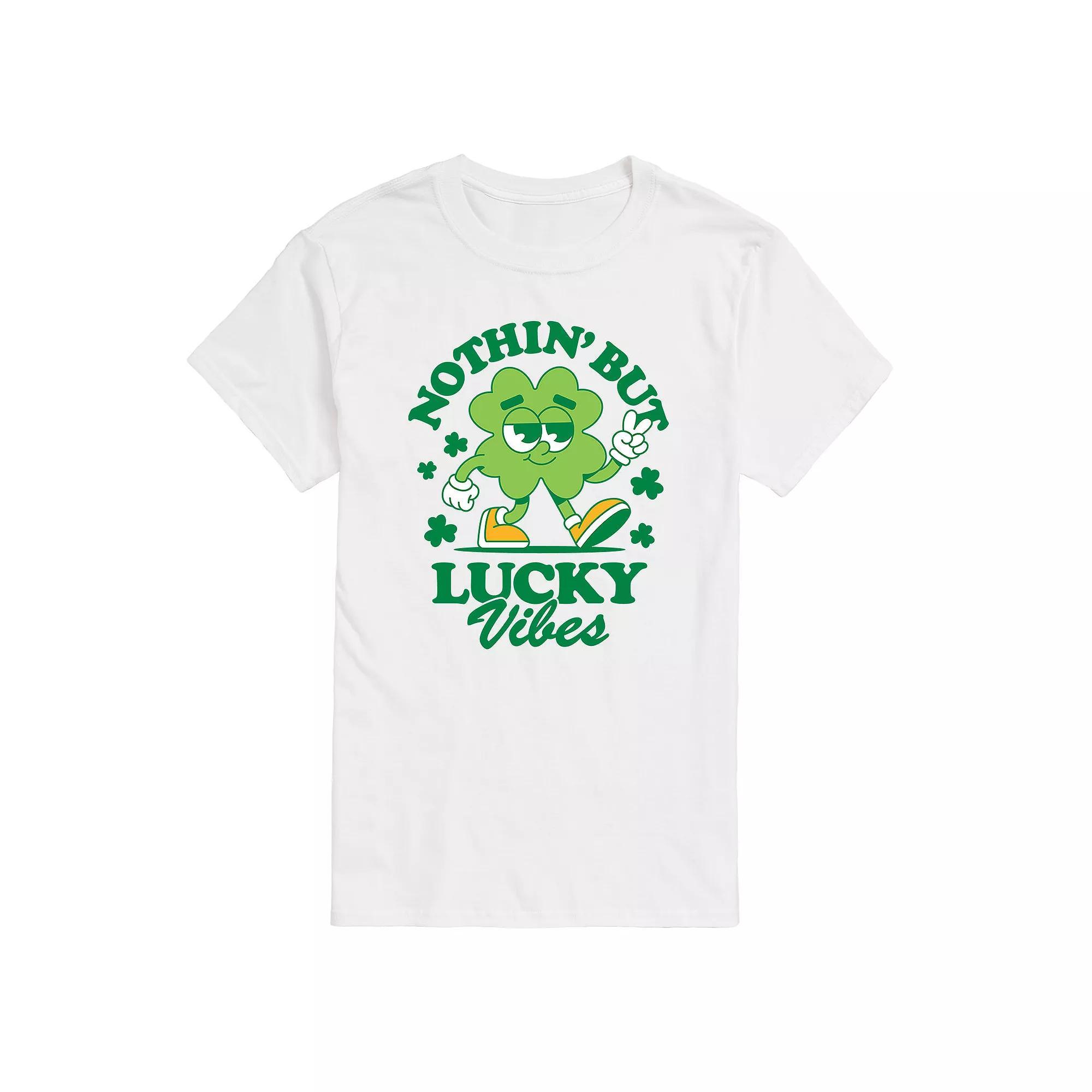 Men's Lucky Vibes Shamrock Mascot Graphic Tee,  Product Image
