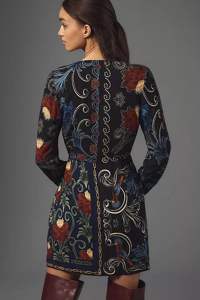 Farm Rio x Anthropologie Mixed Arabesque Scarves Wrap Mini Dress Product Image