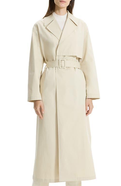 Single-Breasted Wrap Trench Coat Product Image