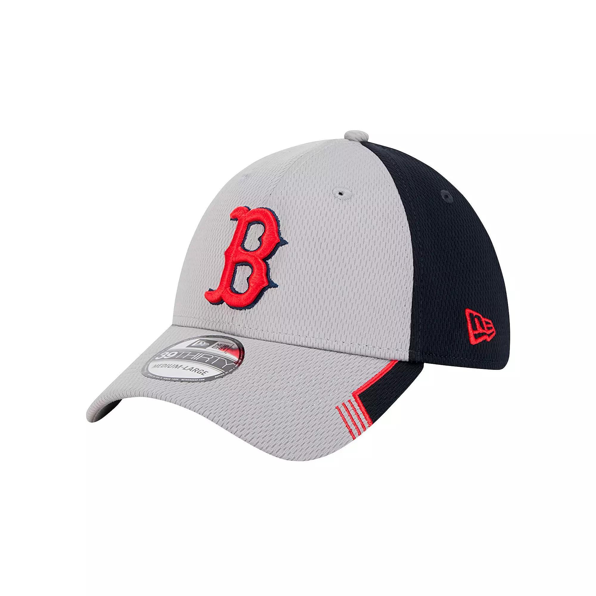 Men's New Era Gray/Black Boston Red Sox Visor Trim 39THIRTY Flex Hat, Size: Large/XL, Grey Product Image
