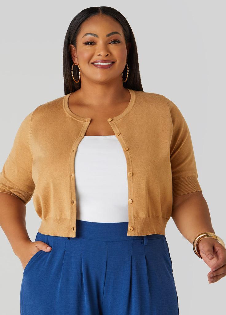 Cropped Knit Cardigan Product Image