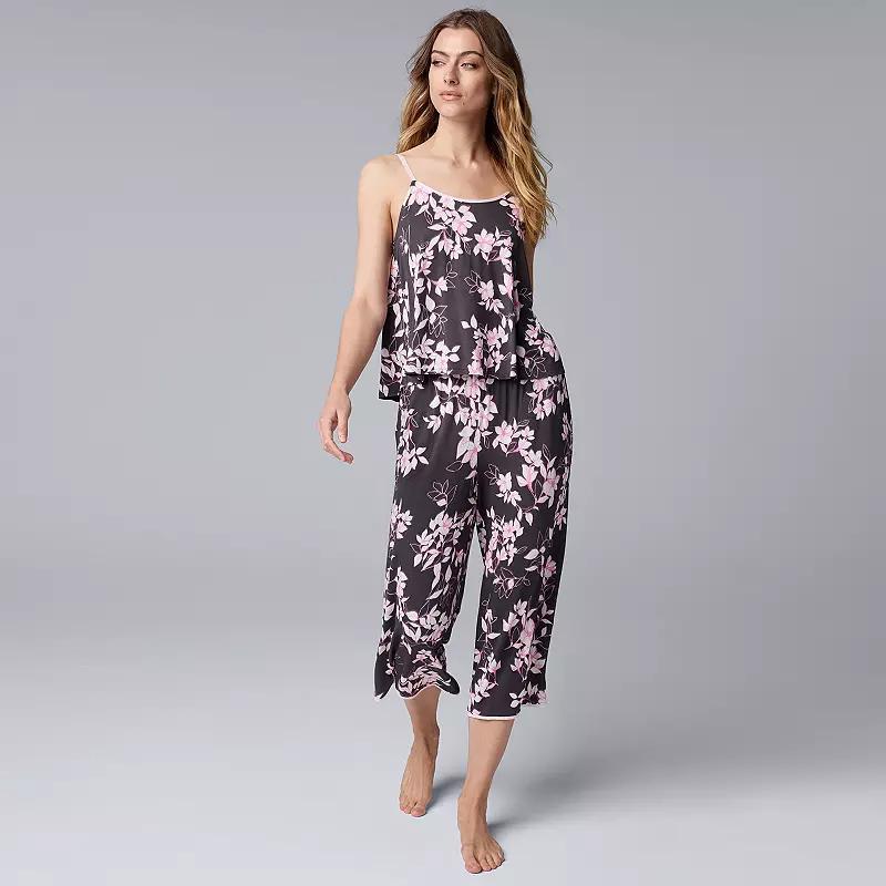 Womens Simply Vera Vera Wang 2-pc. Tank Top & Culotte Pajama Set Product Image