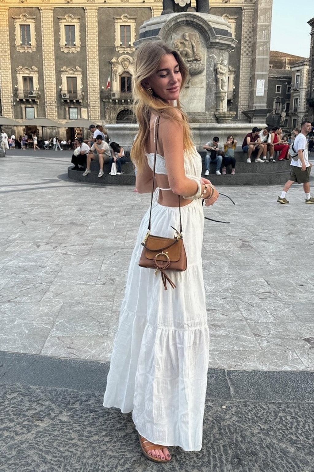 Paola White Boho Maxi Dress Product Image