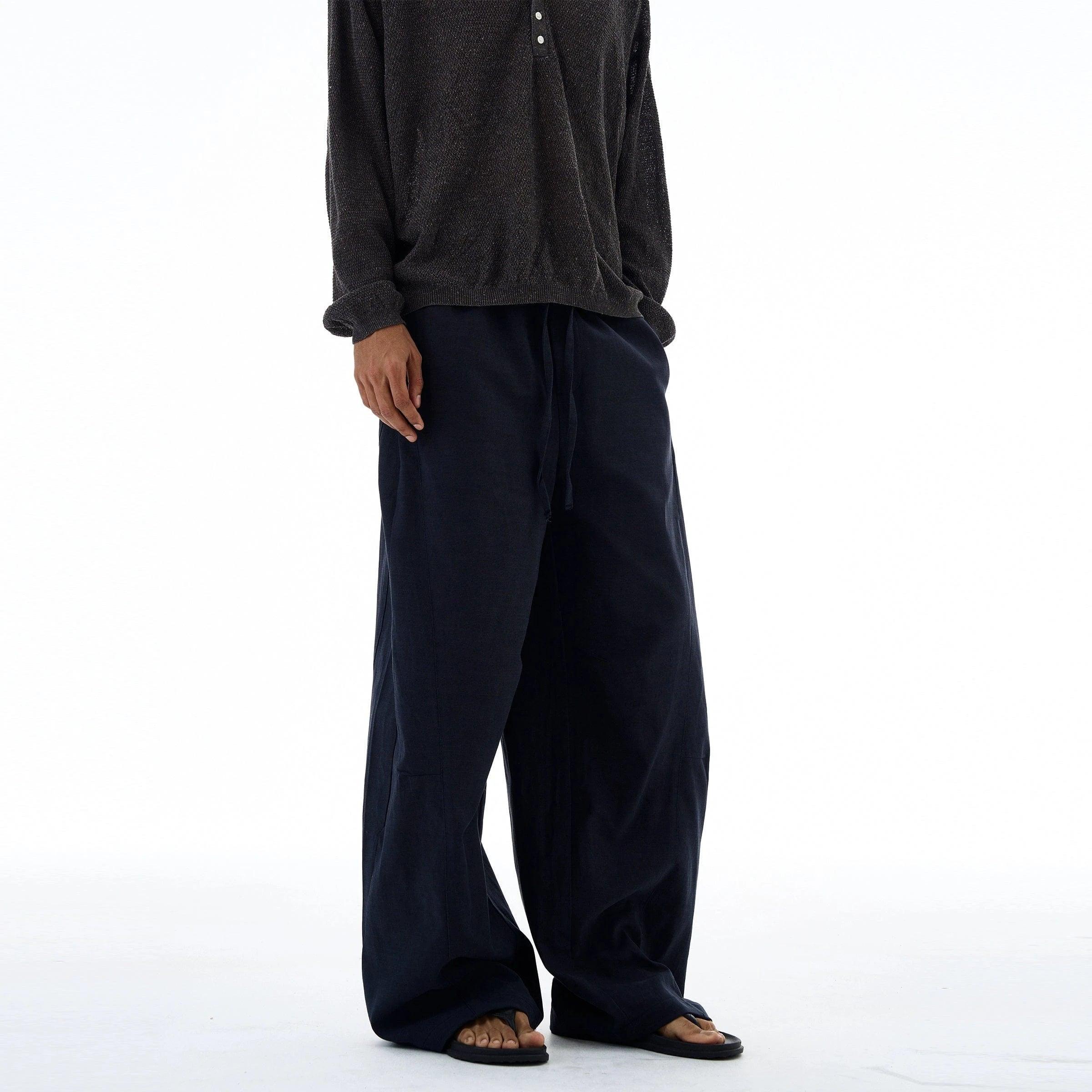 RT No. 19530 LINEN LAZY STRAIGHT PANTS Product Image