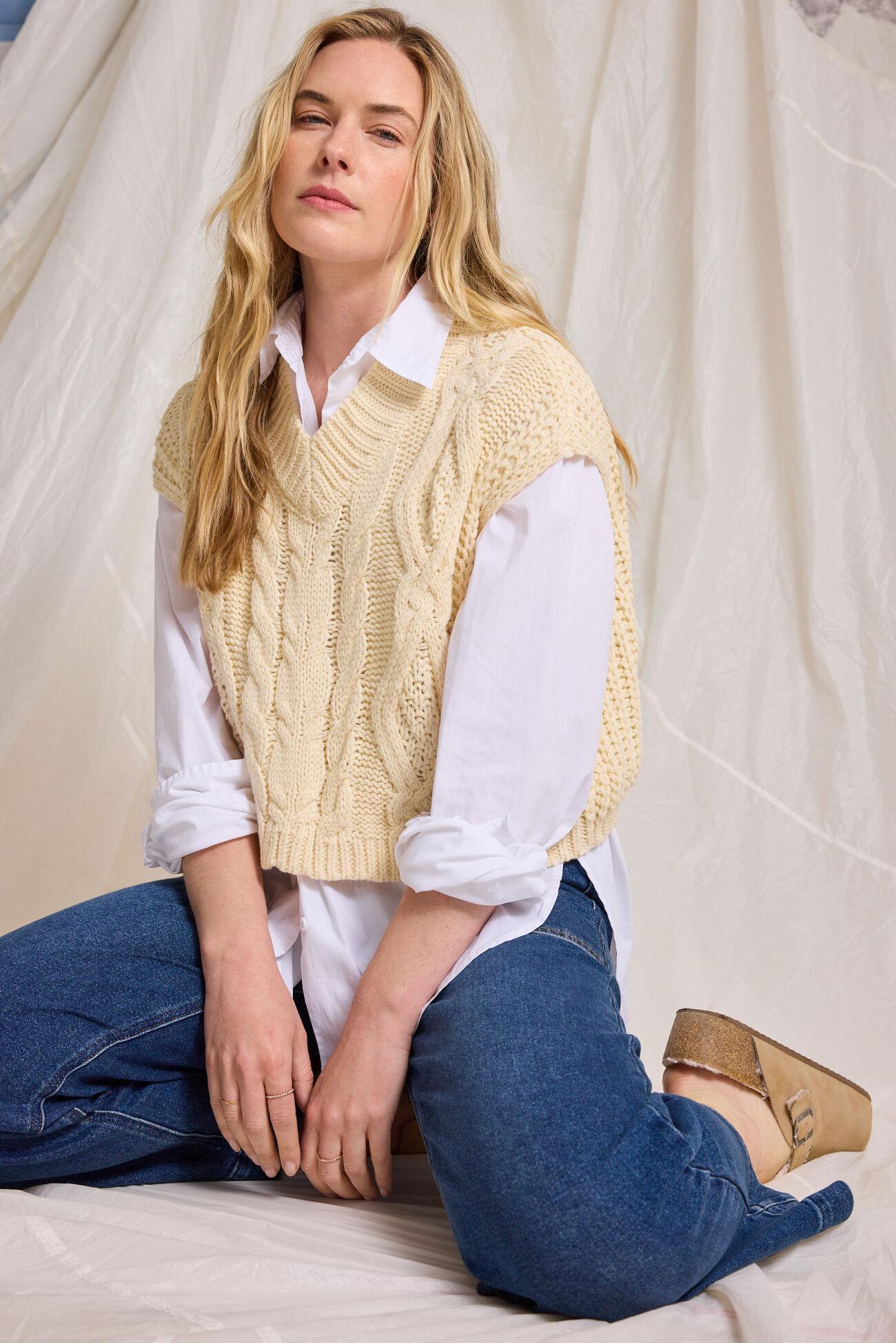 Rowlan Cable Knit Vest Product Image
