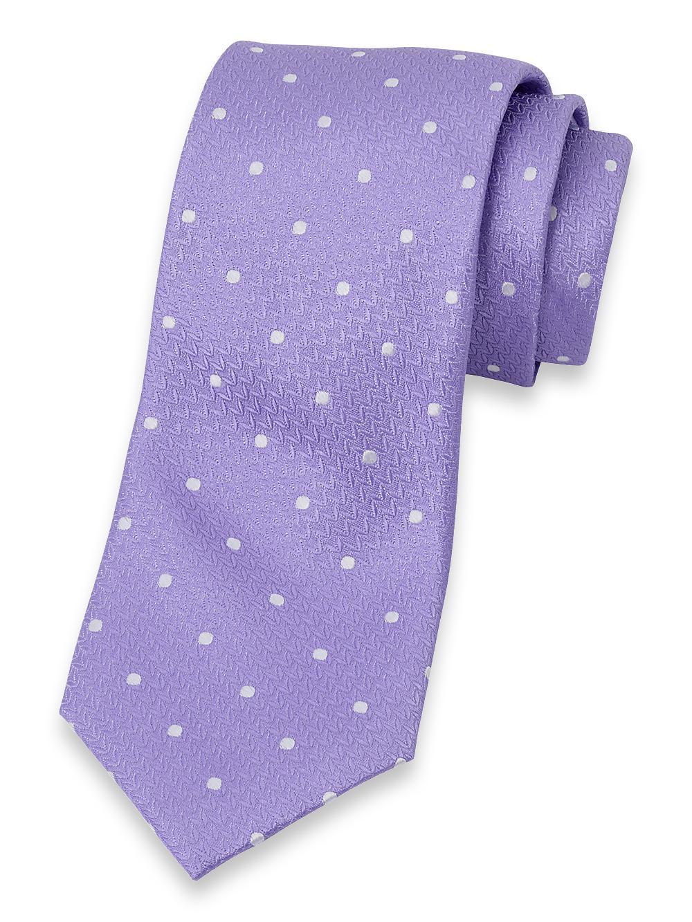 Dot Woven Silk Tie - Lavender/white Product Image